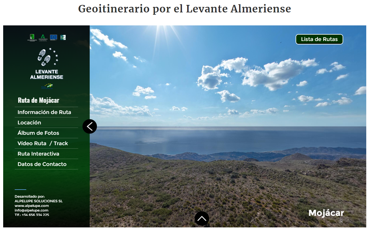 Ruta de senderismo geolocalizada para móvil